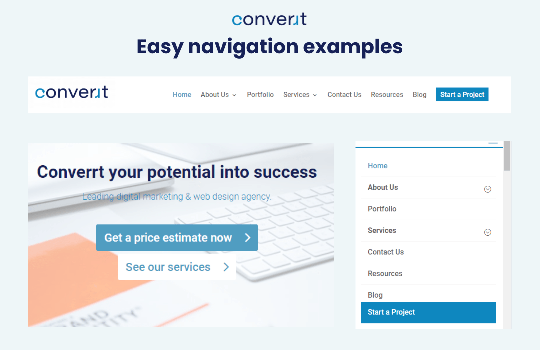 easy navigation on website easy navigation on website