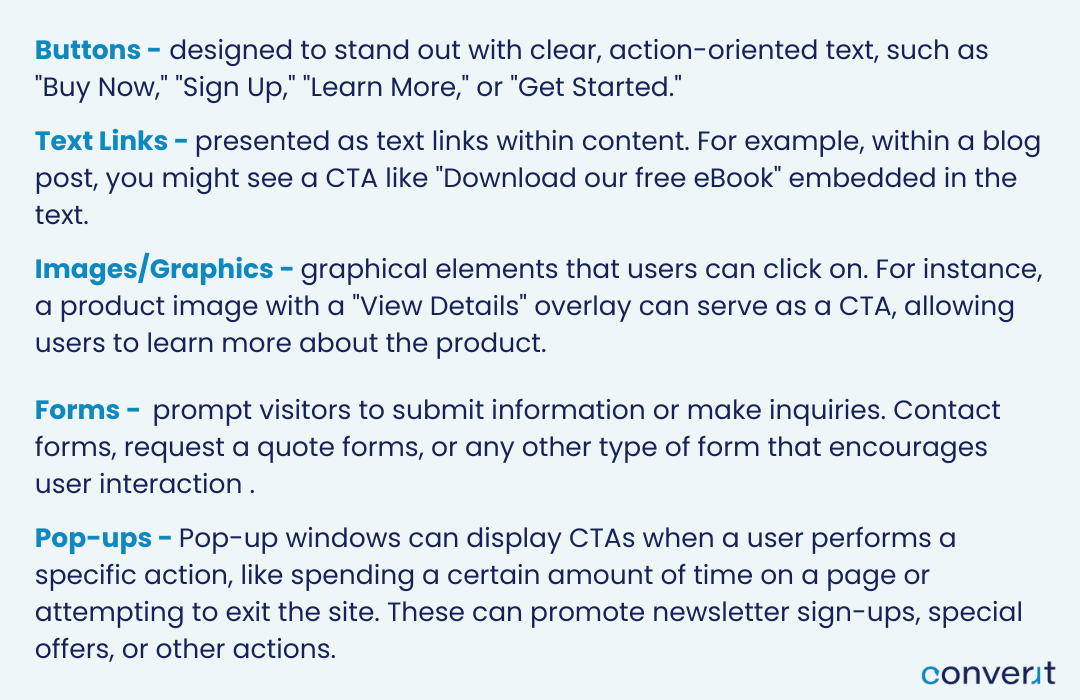Call to Actions (CTAs) Call to Actions (CTAs)
